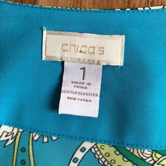 CHICOS Topper Open Front Cardigan Blazer Wrap Paisley Floral Medium Size 1 Women - Picture 3 of 13